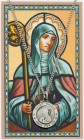 Round St. Brigid of Ireland Medal and Prayer Card Set