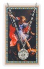 Round St. Michael The Archangel Medal and Prayer Card Set