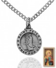 Round St. Peter Medal and Prayer Card Set