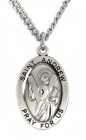 Men's Saint Andrew Sterling Silver Oval Necklace with Chain Options