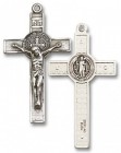 St. Benedict Crucifix Pendant, Sterling Silver