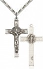 St. Benedict Crucifix Pendant, Sterling Silver