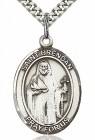 St. Brendan the Navigator Medal, Sterling Silver, Large