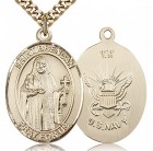 St. Brendan the Navigator/ Navy Medal, Gold Filled, Large