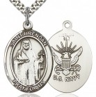 St. Brendan the Navigator/ Navy Medal, Sterling Silver, Large