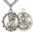 St. Christopher Army Medal, Sterling Silver