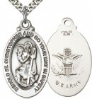 St. Christopher Army Medal, Sterling Silver