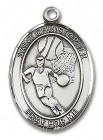 St. Christopher Basketball Medal, Sterling Silver, Large