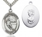 St. Christopher Hockey Medal, Sterling Silver, Large