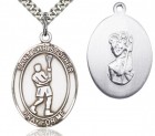 St. Christopher Lacrosse Medal, Sterling Silver, Large