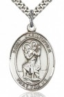St. Christopher Medal, Sterling Silver, Large
