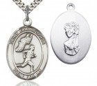 St. Christopher Track and Field Medal, Sterling Silver, Large