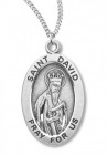 Boy's St. David Necklace Oval Sterling Silver with Chain