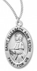 Women's St. Elizabeth Ann Seton Necklace Oval Sterling Silver with Chain Options