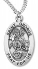 St. George Necklace Oval Sterling Silver with Chain