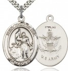St. Joan of Arc Army Medal, Sterling Silver, Large