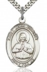 St. John Vianney Medal, Sterling Silver, Large