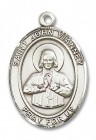 St. John Vianney Medal, Sterling Silver, Large