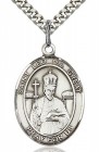 St. Leo the Great Medal, Sterling Silver, Large