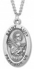 Men's St. Lucy Necklace Oval Sterling Silver with Chain Options