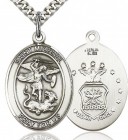 St. Michael Air Force Medal, Sterling Silver, Large