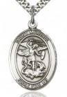 St. Michael the Archangel Medal, Sterling Silver, Large