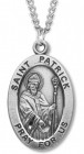 Men's St. Patrick Necklace Oval Sterling Silver with Chain Options
