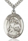 St. Raphael the Archangel Medal, Sterling Silver, Large