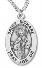 Boy's St. Richard Necklace Oval Sterling Silver with Chain