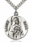 St. Rita of Cascia Medal, Sterling Silver