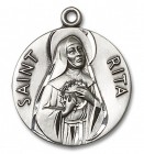 St. Rita of Cascia Medal, Sterling Silver