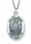 Women's St. Rose Necklace Oval Sterling Silver with Chain Options