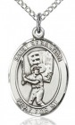 Boy's Sterling Silver Saint Sebastian Baseball Medal