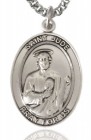 Sterling Silver Oval St. Jude Thaddeus Pendant