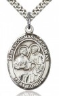 Sts. Cosmas and Damian Medal, Sterling Silver, Large