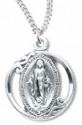 Women's Open-Cut Miraculous Necklace Round, Sterling Silver with Chain Options