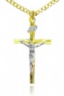 Women's Two Tone 14K Gold over Sterling Silver Risen Sun Crucifix