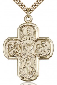 4 Way Cross Pendant, Gold Filled [BL4067]