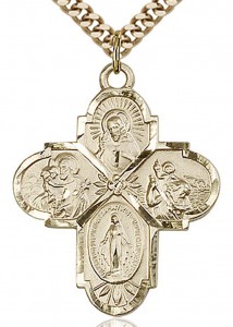 4 Way Cross Pendant, Gold Filled [BL6365]