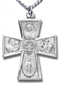Men's Sterling Silver Maltese Tip 4 Way Cross Necklace with Chain Options [HMR0711]