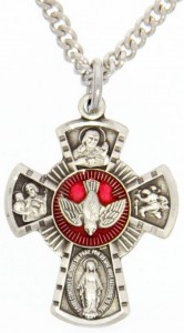 Women's 4 Way Necklace with Red Enamel [HMR0700]