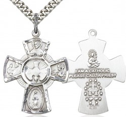 5 Way Cross Pendant, Sterling Silver [BL4090]