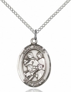 Boy's Pewter Oval St. Cecilia Marching Band Medal [BLPW604]
