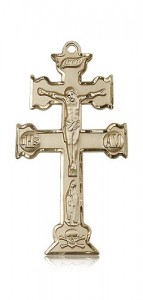 Caravaca Crucifix Pendant, 14 Karat Gold [BL6848]