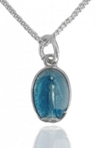 Child's Blue Miraculous Necklace, Sterling Silver with Chain [HMR0895]
