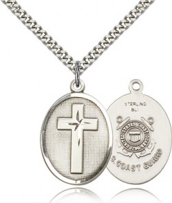 Coast Guard Cross Pendant, Sterling Silver [BL4844]