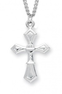 Communion Cross Necklace, Sterling Silver with Chain [HMR1003]