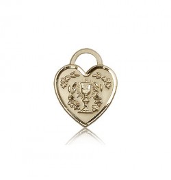 Communion Heart Medal, 14 Karat Gold [BL5528]