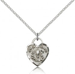 Communion Heart Medal, Sterling Silver [BL5571]