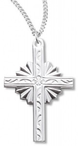Cross Necklace, Sterling Silver with Chain with Options [HMR0798]